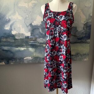 Columbia L Performance Fishing Gear Sleeveless Red & Navy